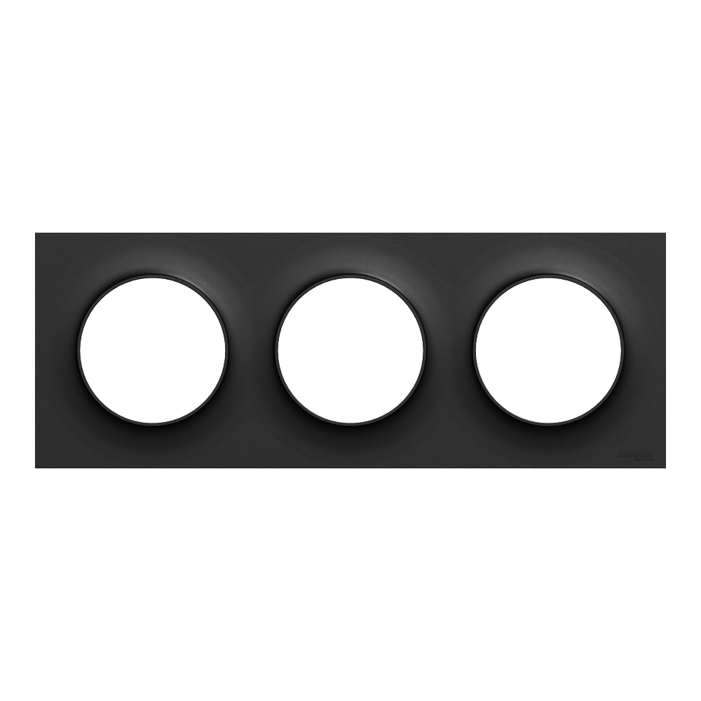 Odace Origine plaque 3 postes noir